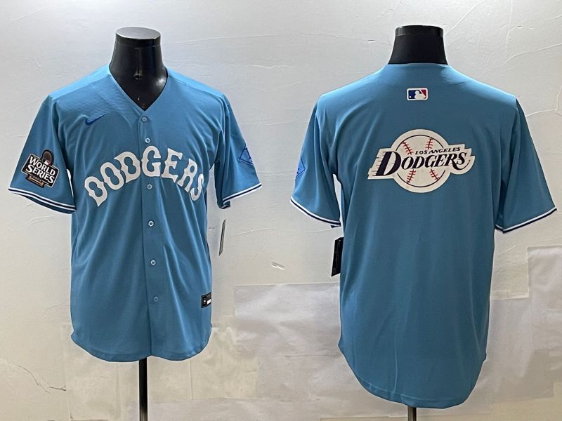 Men Los Angeles Dodgers Blank Light Blue Throwback Game 2025 Nike MLB Jersey style 34->los angeles dodgers->MLB Jersey